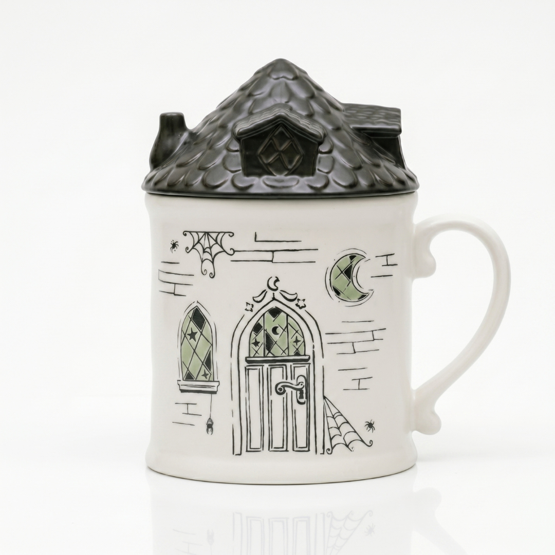Mystical Haunted House Mug with Lid