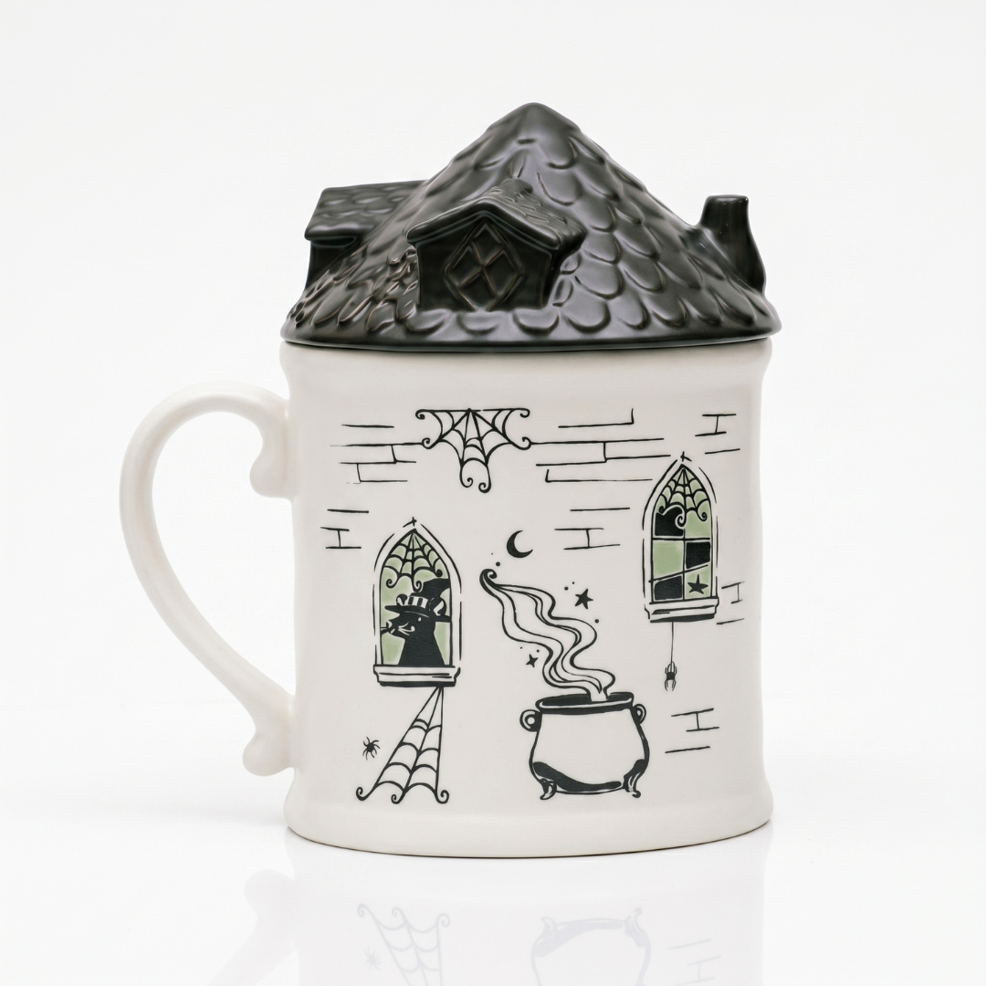 Mystical Haunted House Mug with Lid