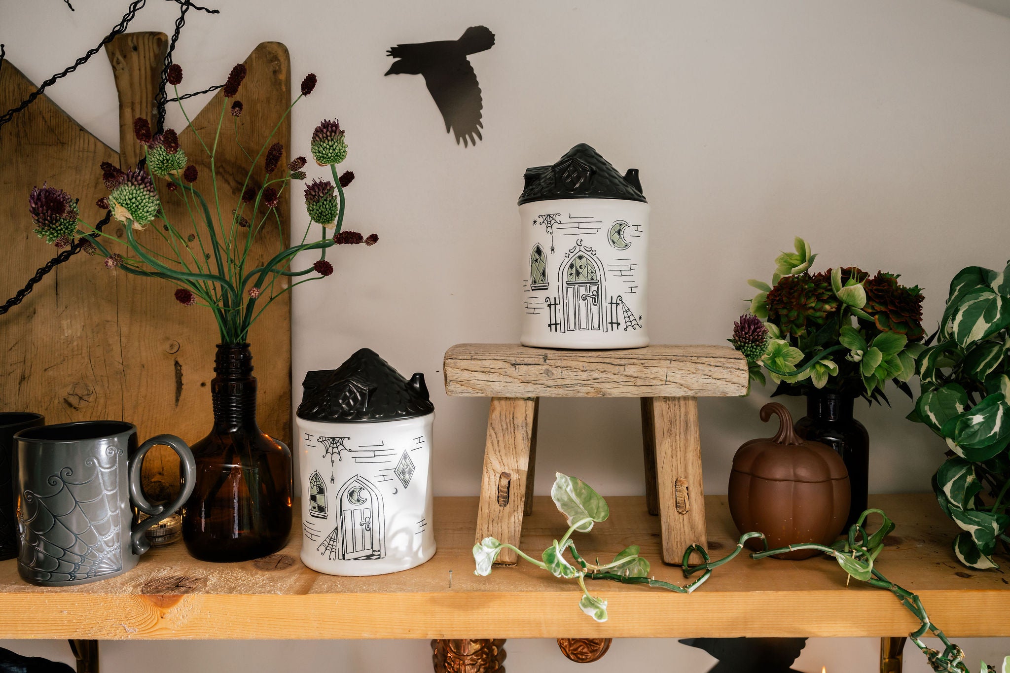 Mystical Haunted House Canister with Lid