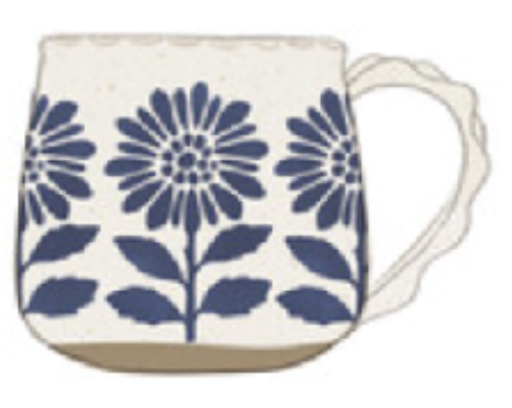 Sunflower Mug with Wavy Handle