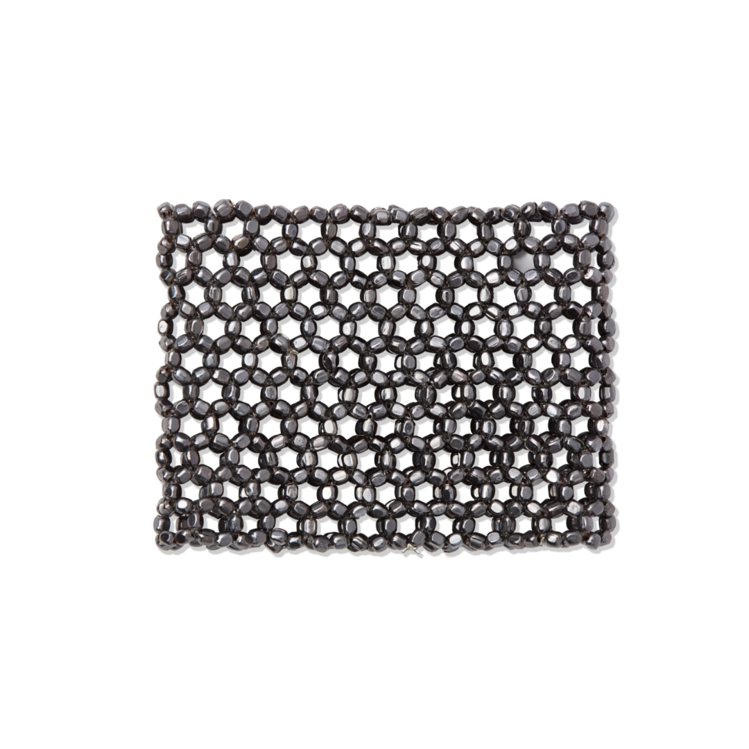 Beaded Stretch Gunmetal Bracelet Large