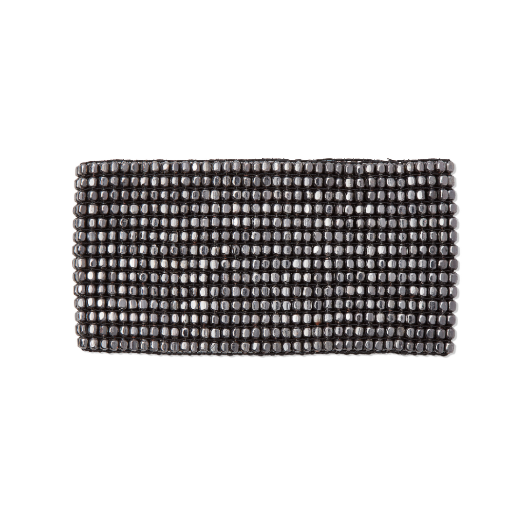 Beaded Stretch Gunmetal Bracelet Medium