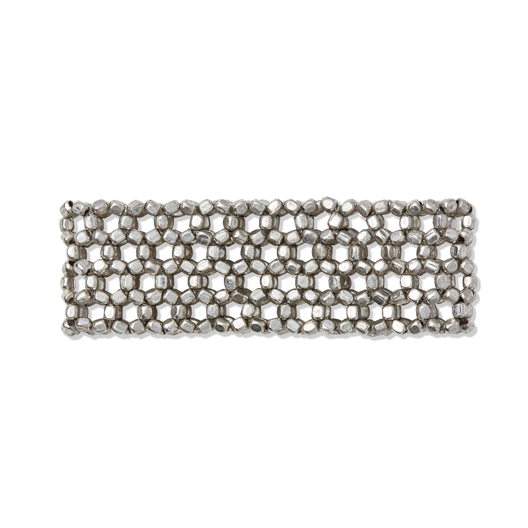Beaded Stretch Silver Bracelet Small