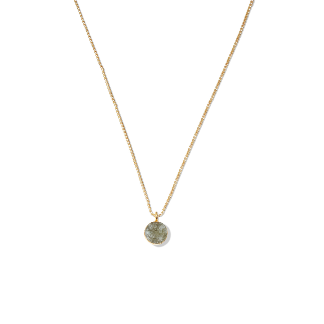 Drusy Pendant Necklace Grey