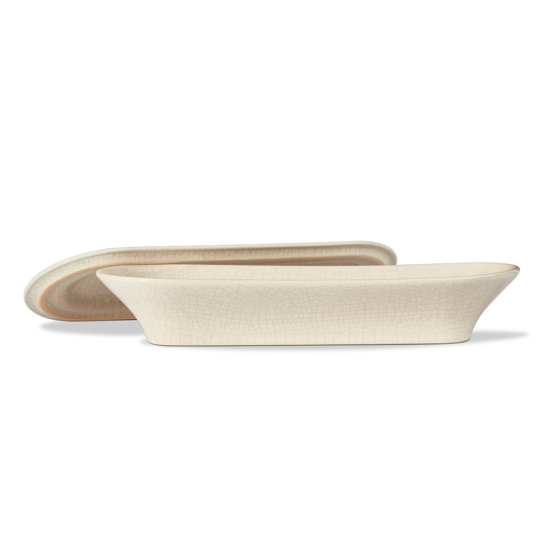 Crackle Covered Oblong Bowl