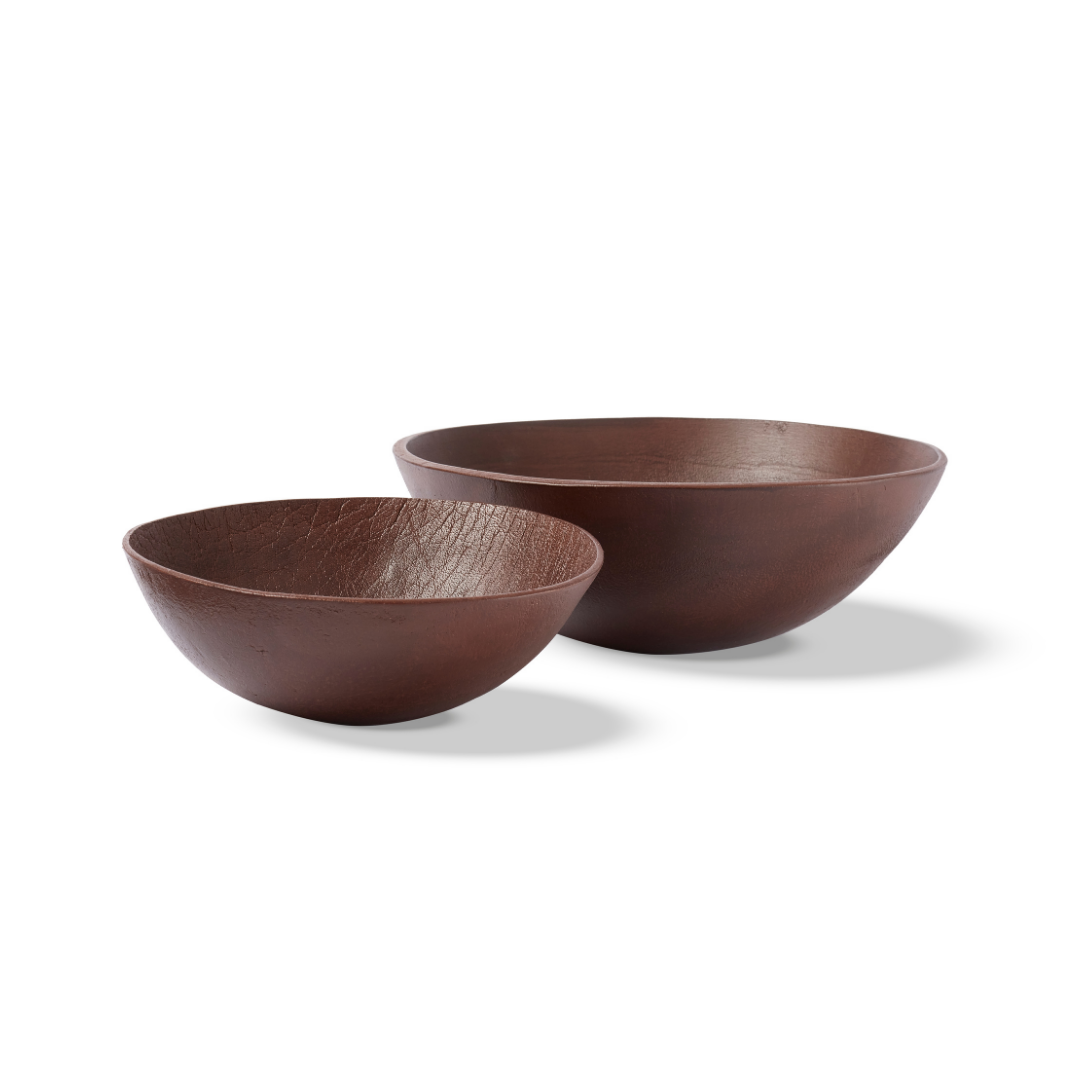 Leather Nested Bowls Set of 2