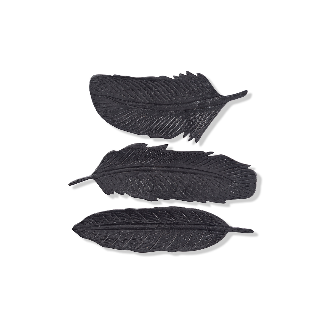 Noir Feather Set of 3