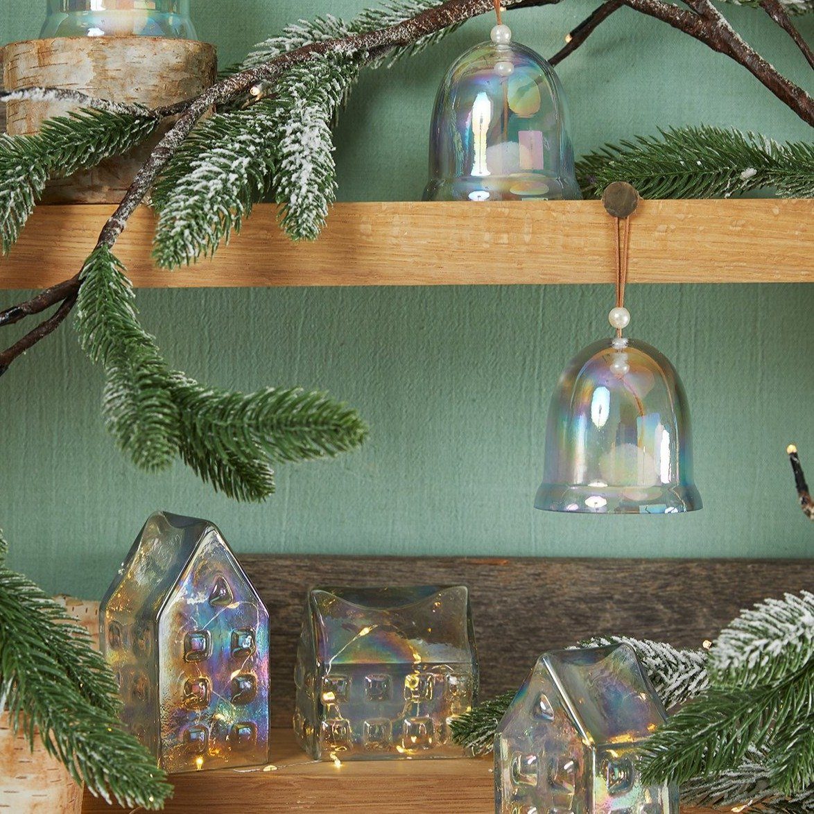 Luster Glass Bell Ornaments Set of 3
