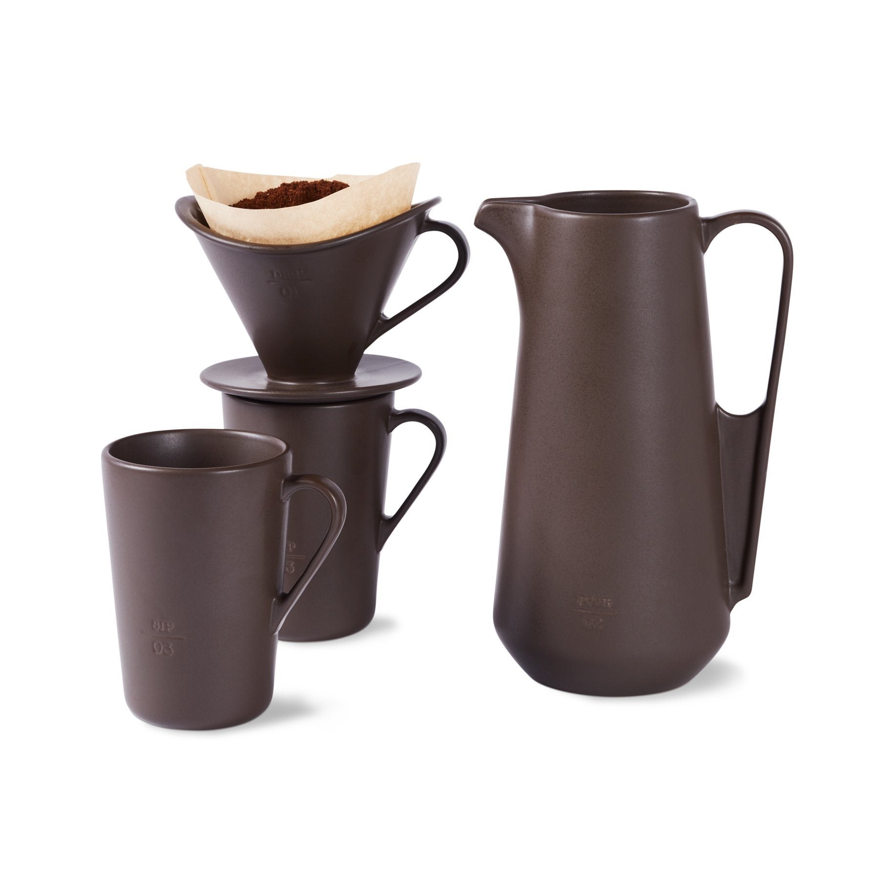 Icon Drip. Pour. Sip. Coffee System Espresso Set of 4