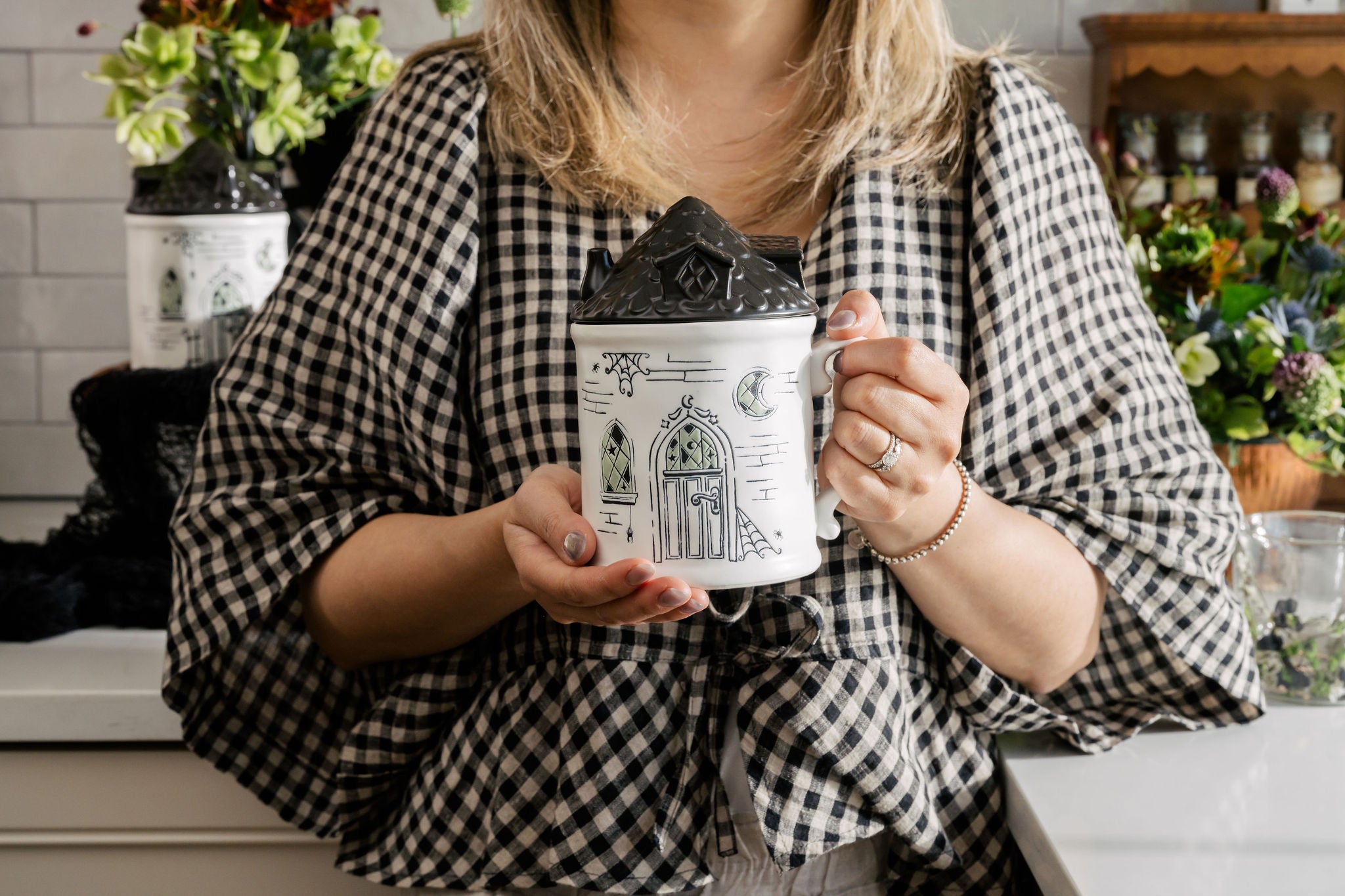 Mystical Haunted House Mug with Lid