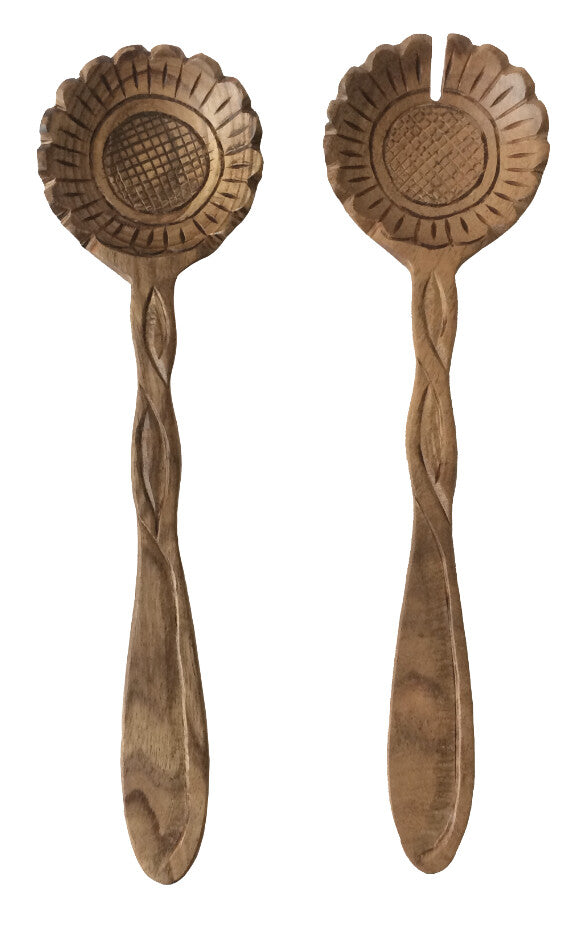 Wooden Serving Spoon & Fork, Set of 2
