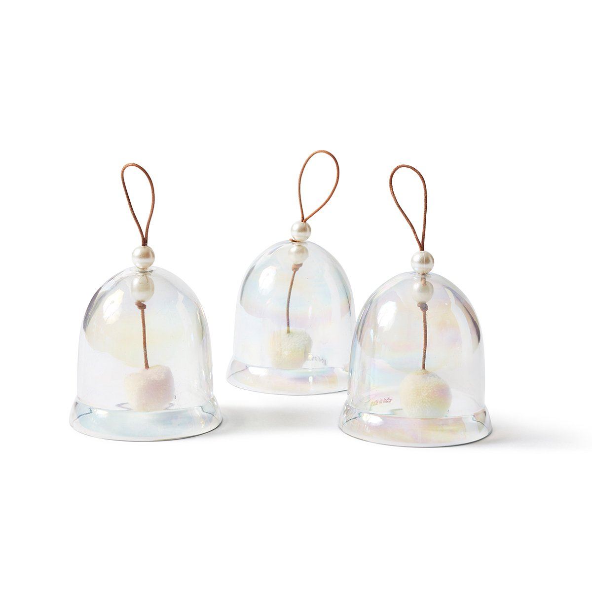 Luster Glass Bell Ornaments Set of 3