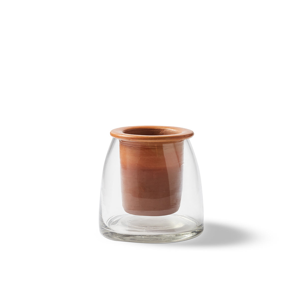 Glass and Terra Cotta Self-Watering Planter