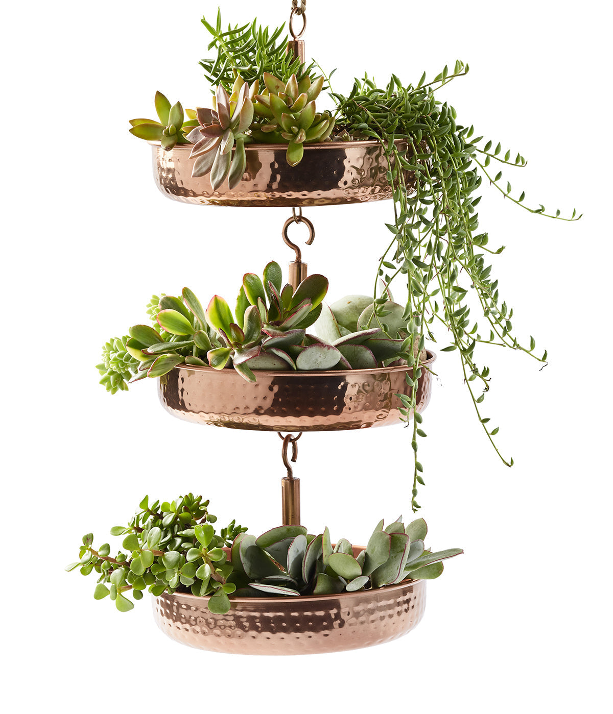 Copper Hanging Planters Set of 3