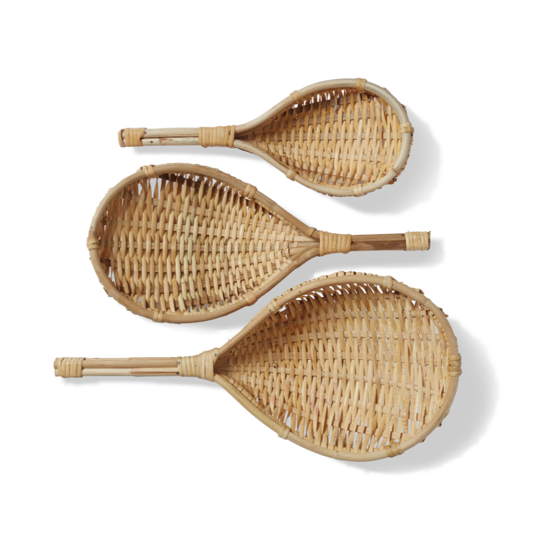 Cane Woven Colanders Set of 3
