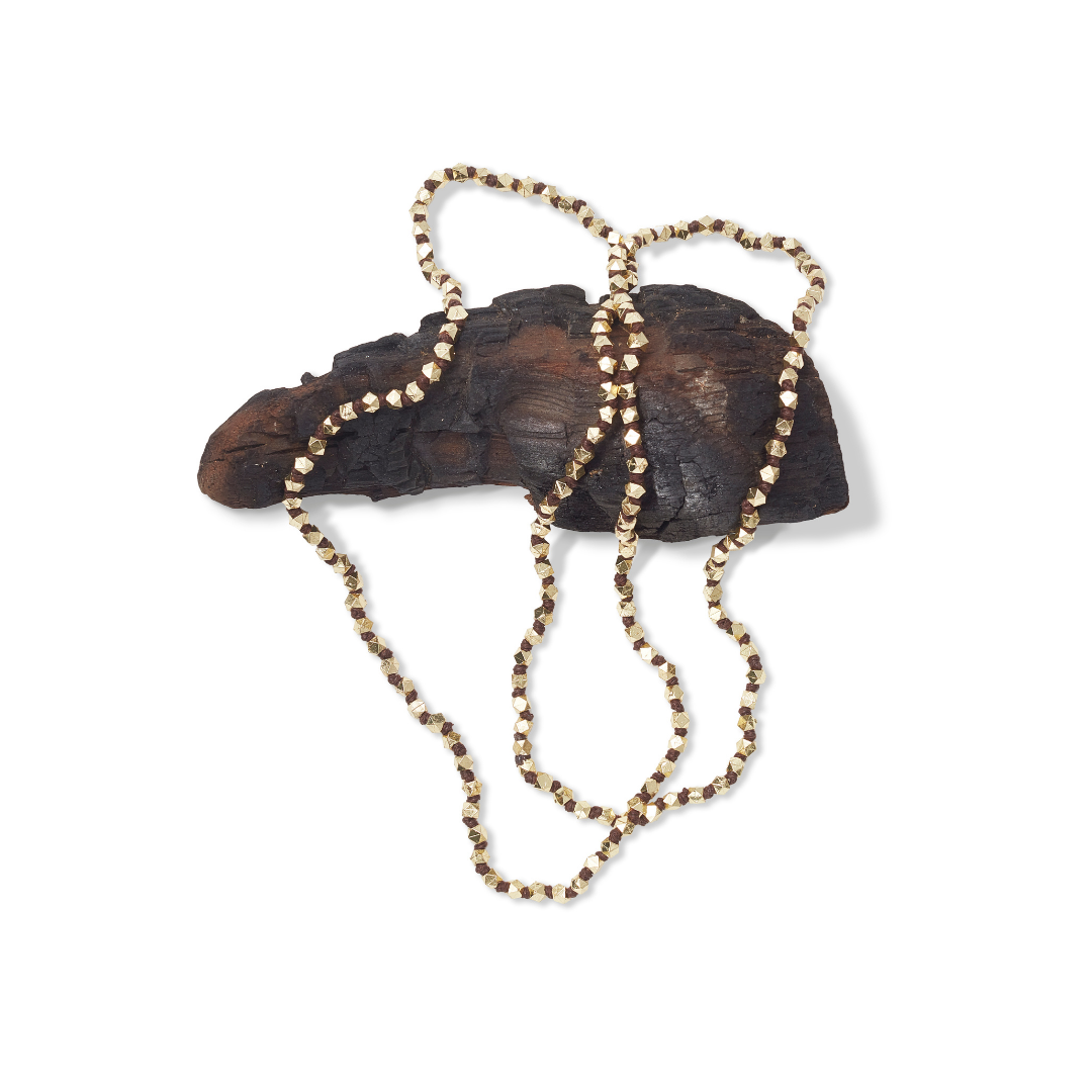 Brass Beaded Necklace Large
