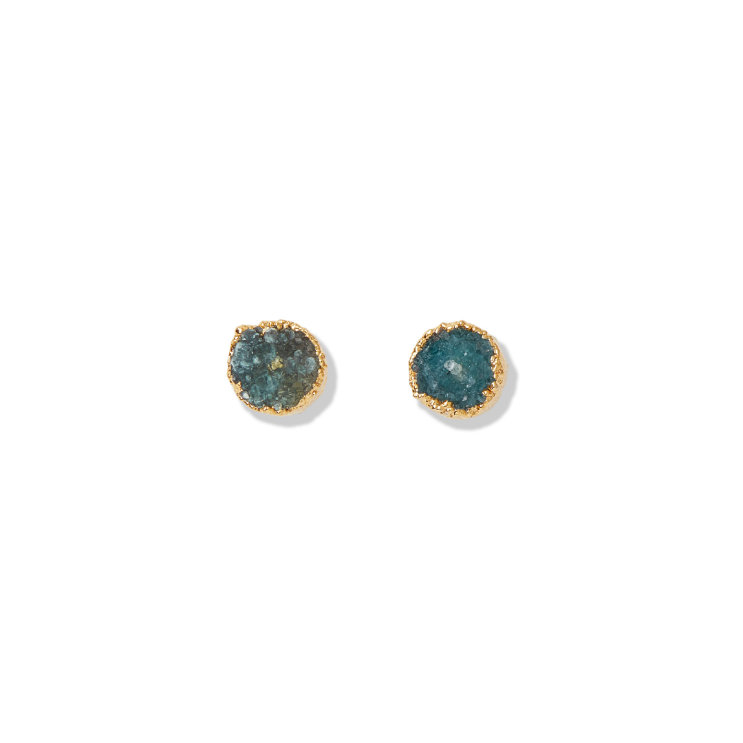 Drusy Post Earrings Blue