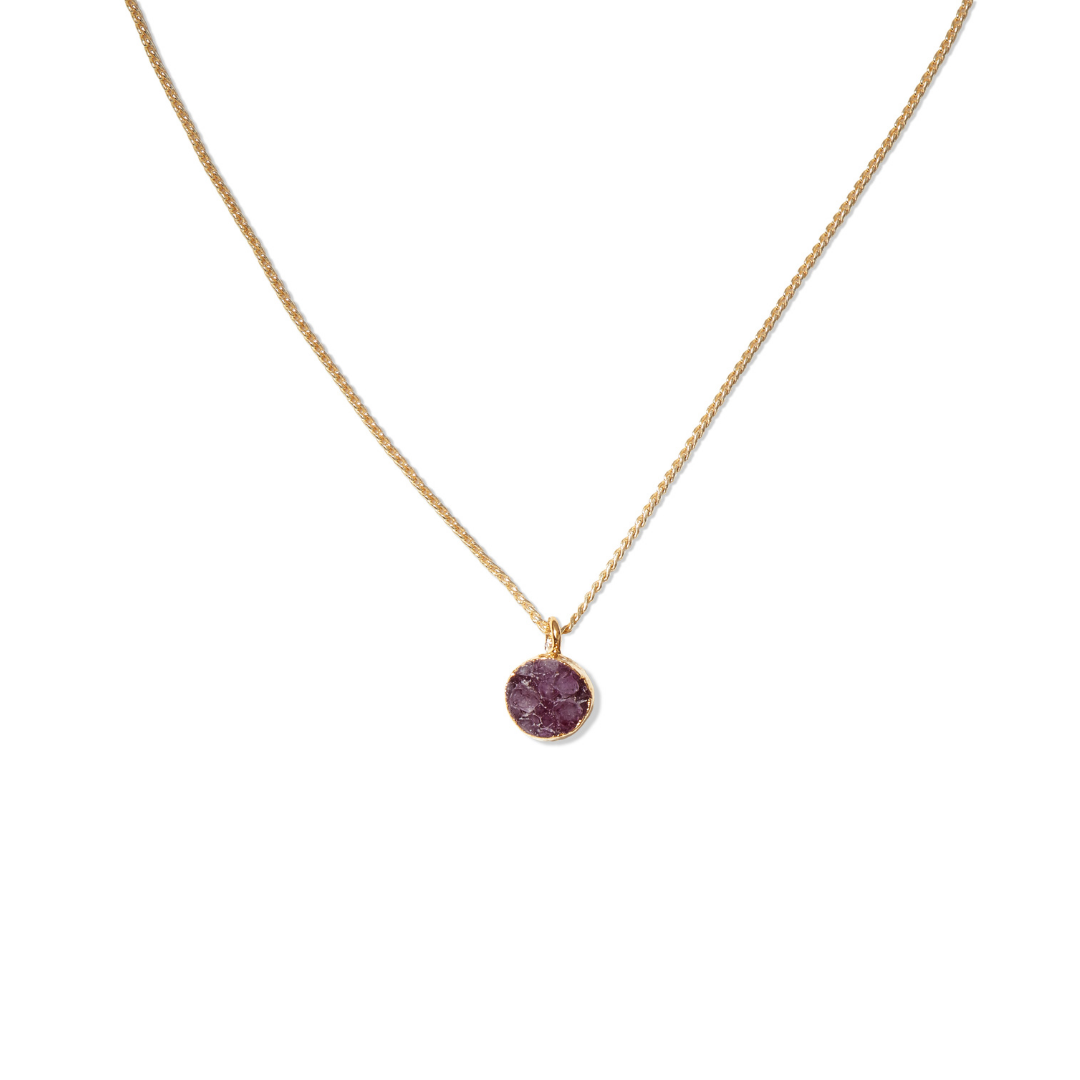 Drusy Pendant Necklace Purple