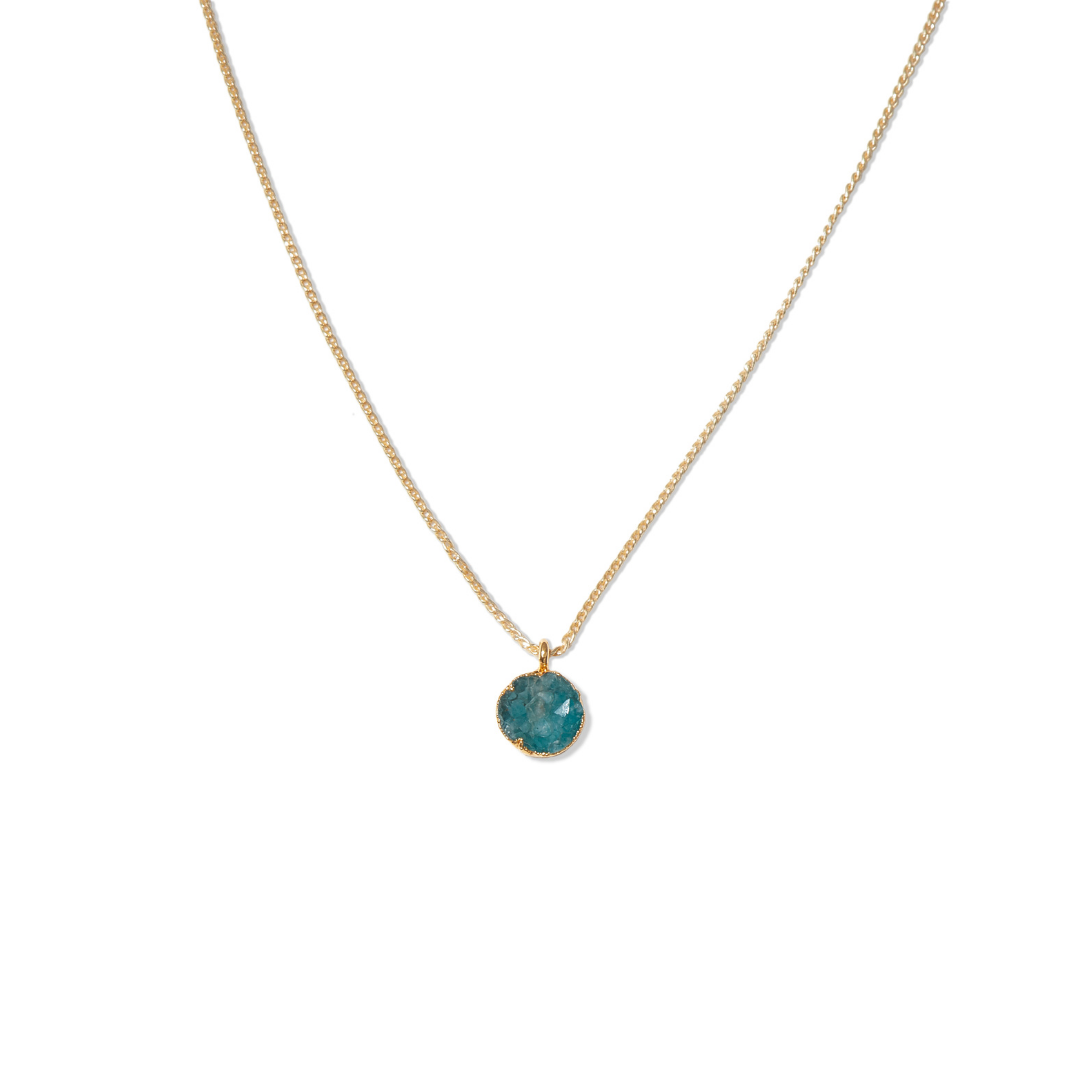 Drusy Pendant Necklace Blue