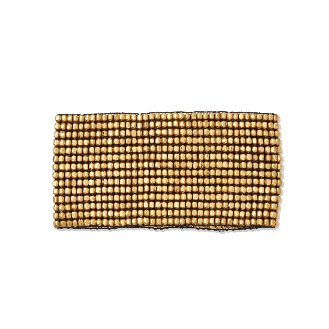 Beaded Stretch Brass Bracelet Medium
