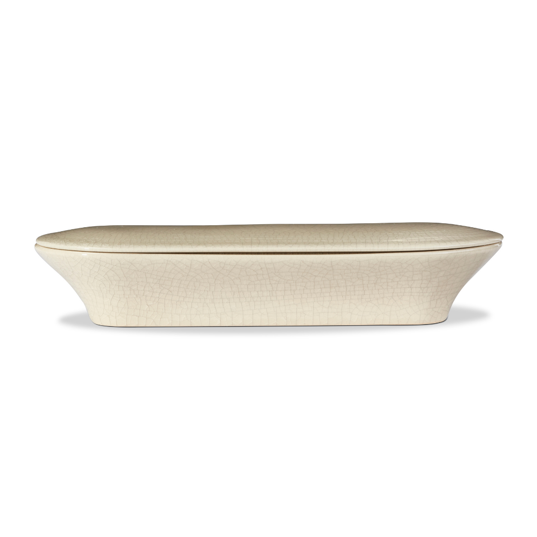 Crackle Covered Oblong Bowl