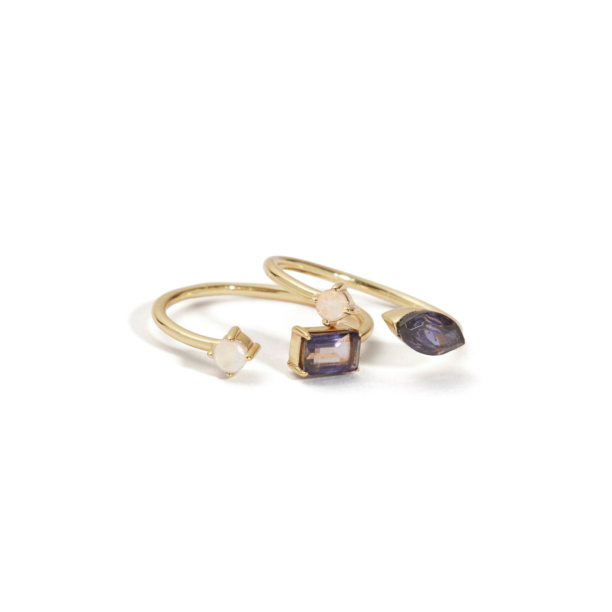 Precieux Stacking Rings Iolite Set of 2, Size 8