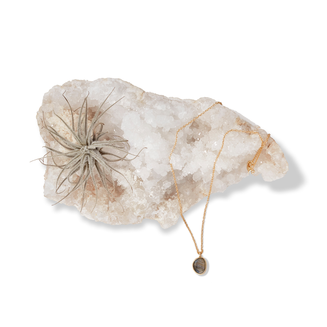 Stone Slice Labradorite Pendant Necklace