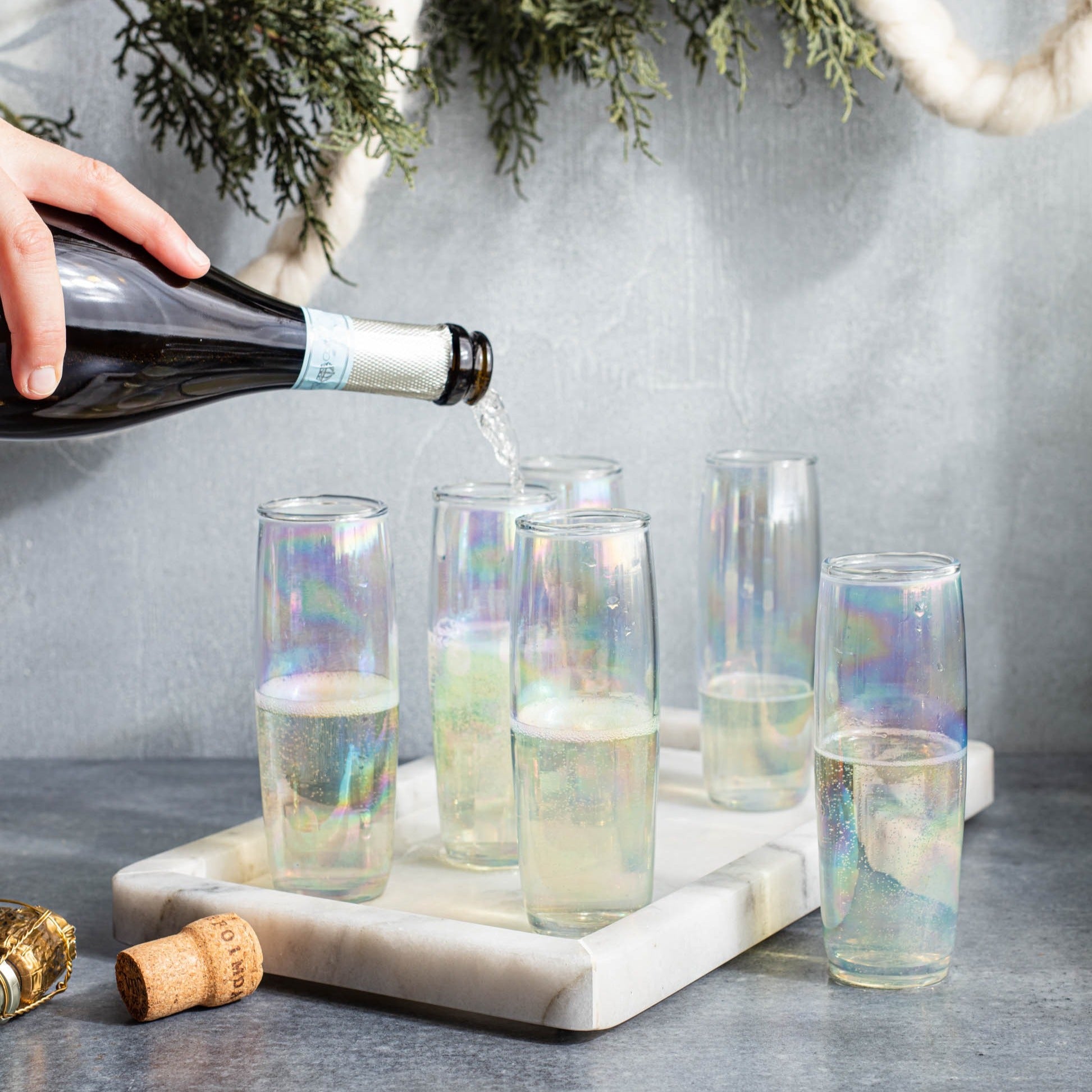 Luster Glass Champagne Set of 6