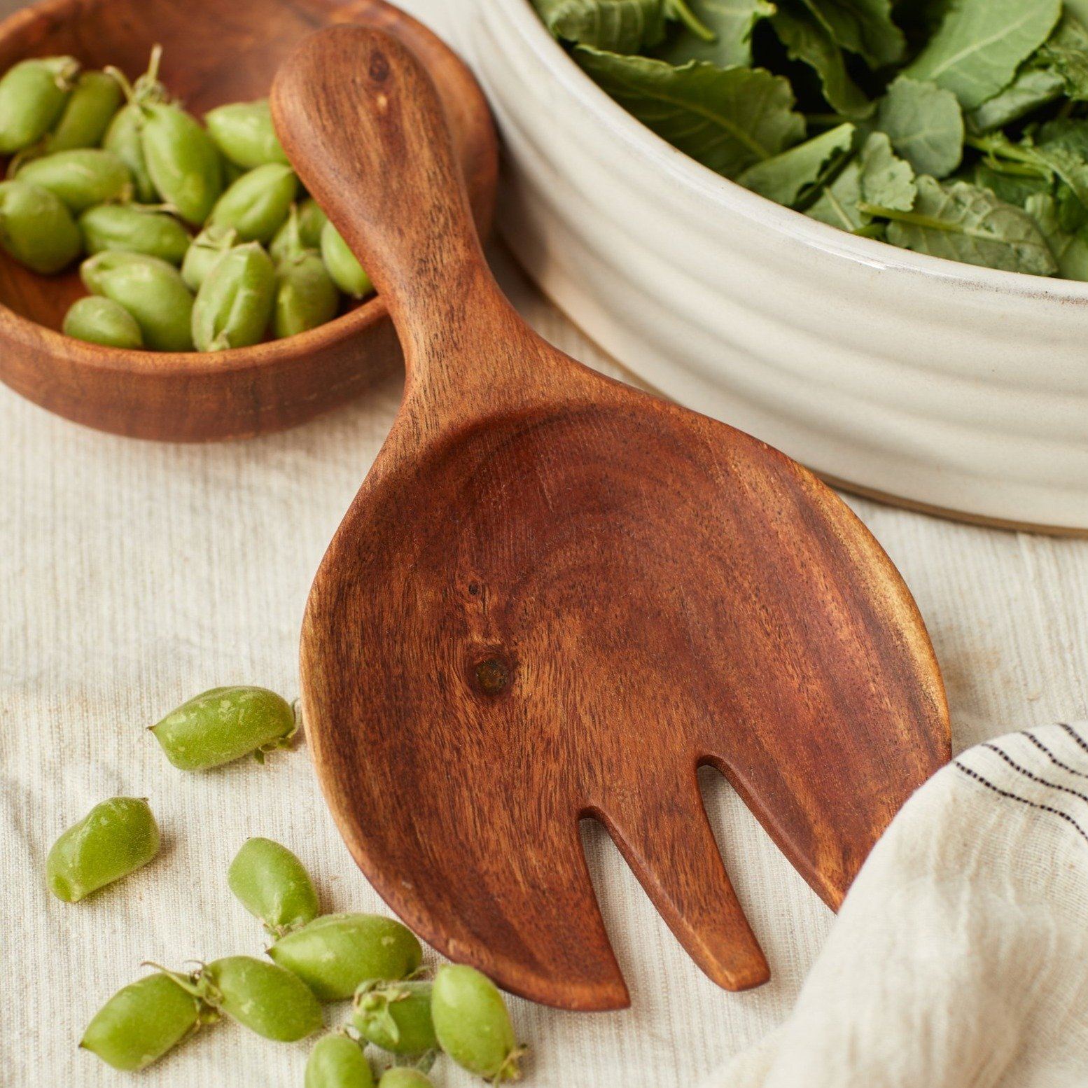 Forestry Wooden Salad Servers Set of 2
