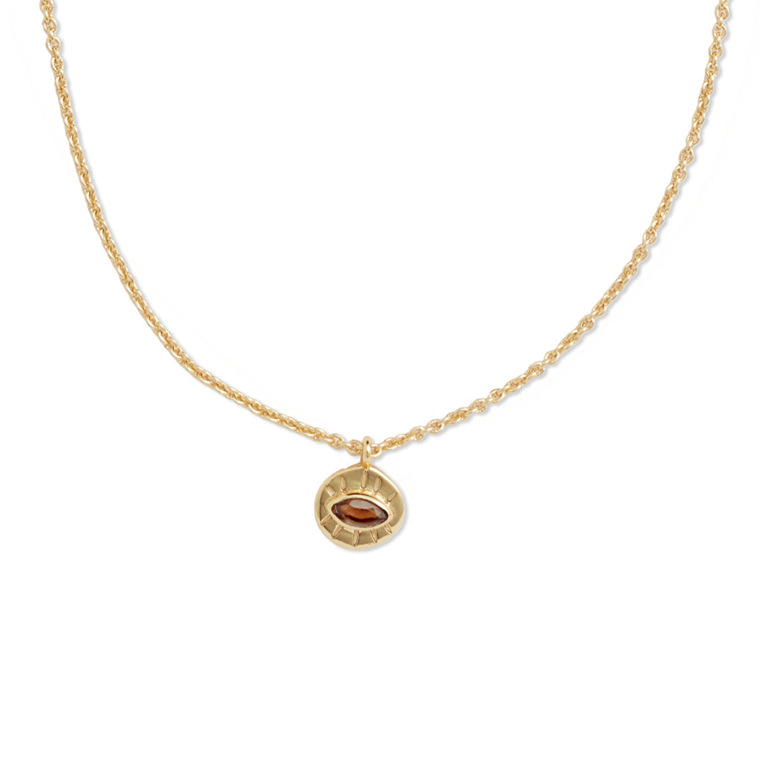Evil Eye Necklace Smokey Quartz