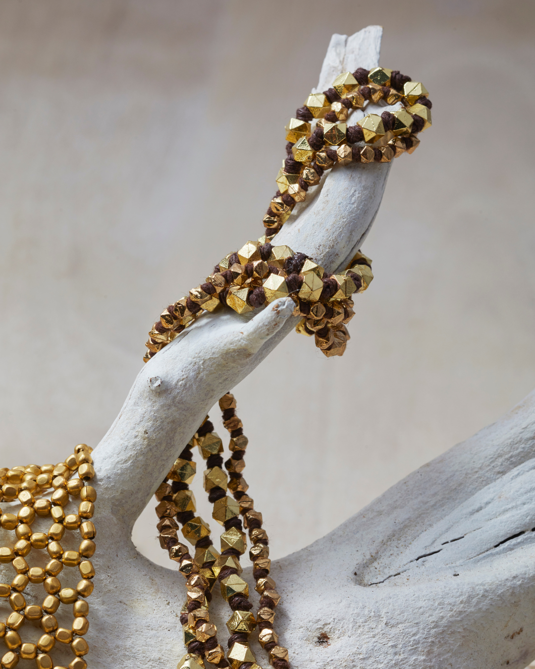 Brass Beaded Necklace Large