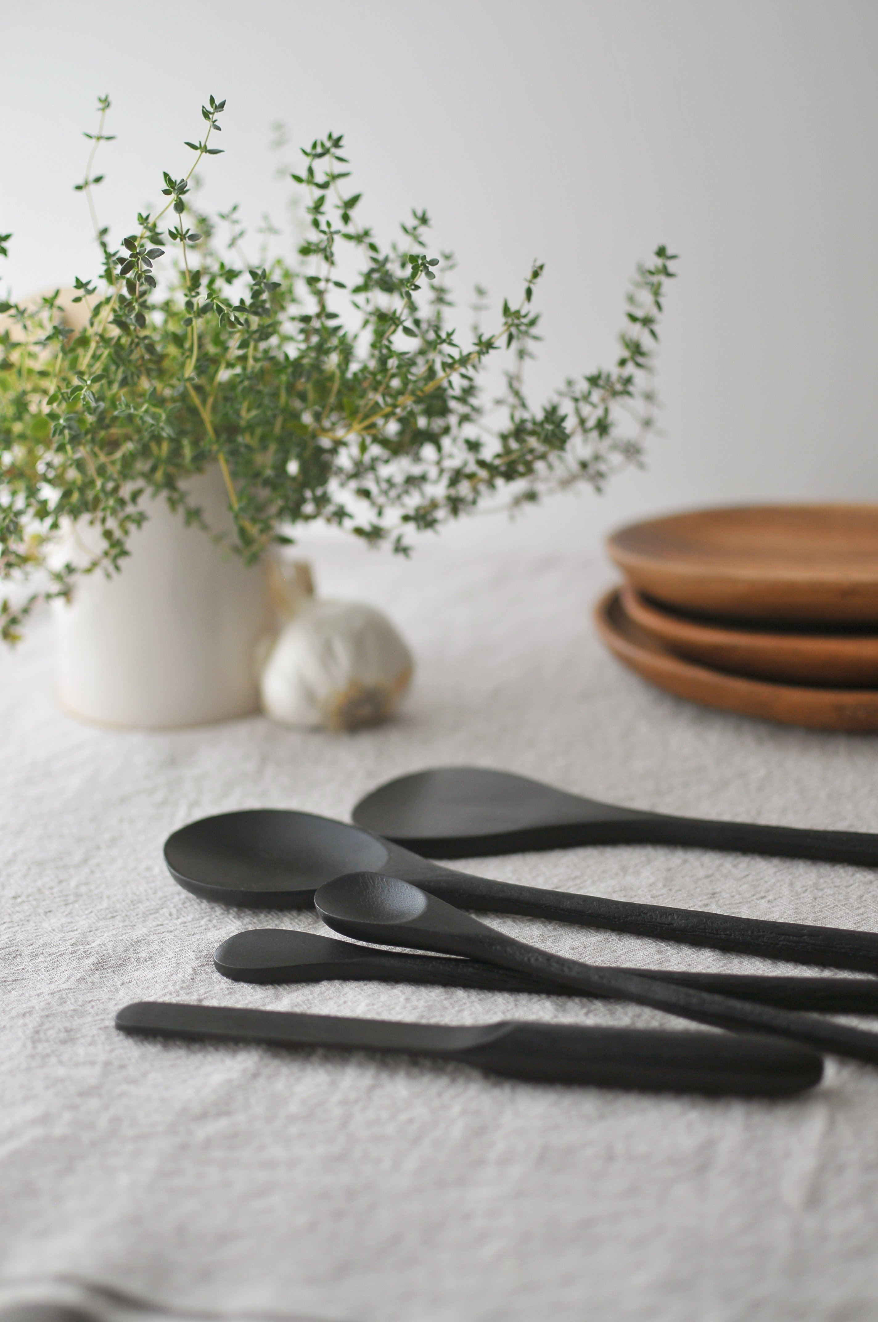 Noir Ebonized Kitchen Tools Set of 6
